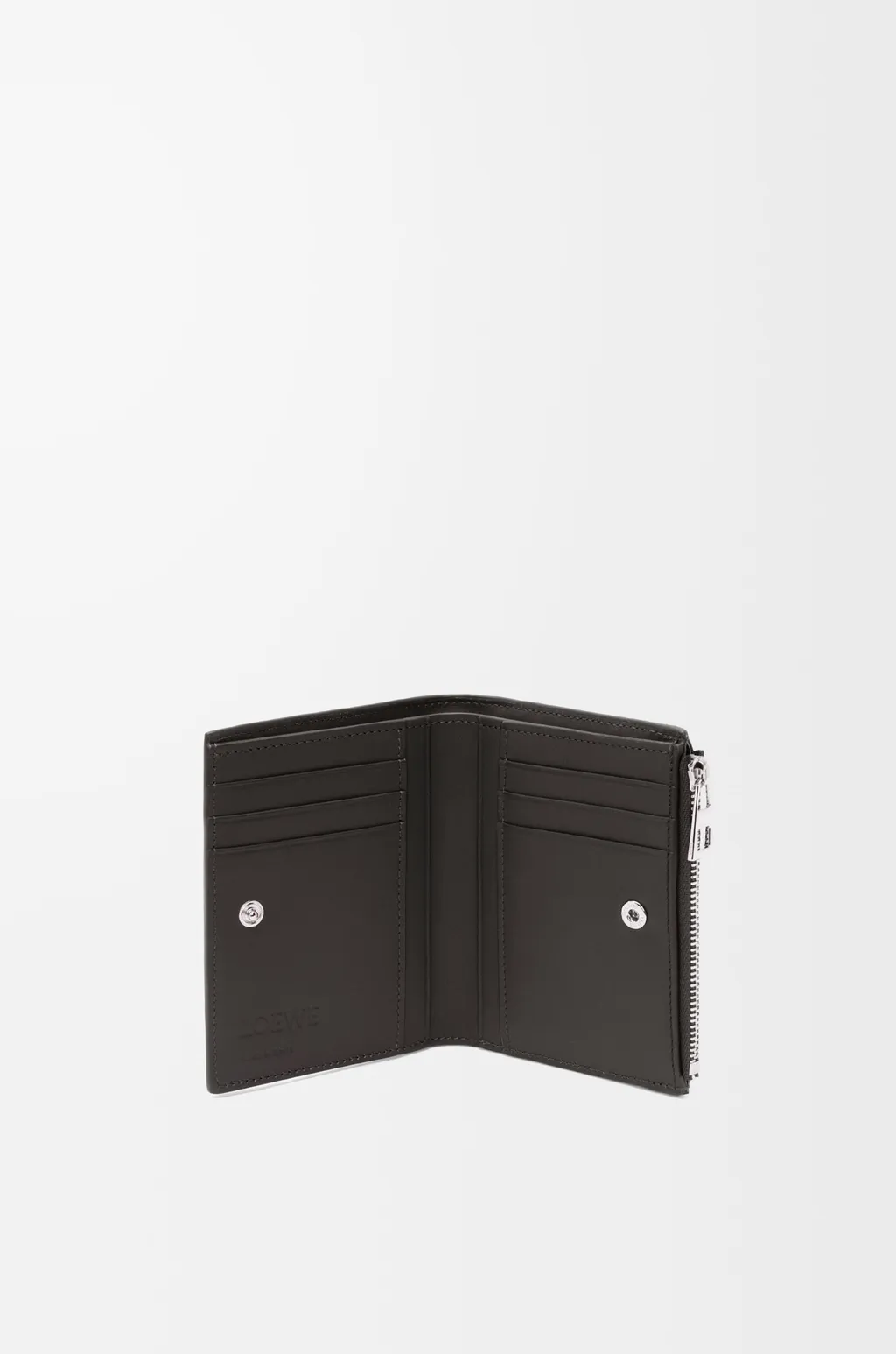 Slim Compact Walllet In Textured Classic Calfskin