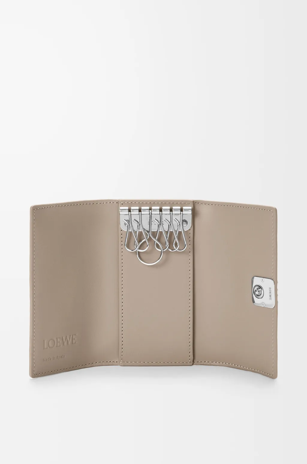 Anagram Key Case In Pebble Grained Calfskin