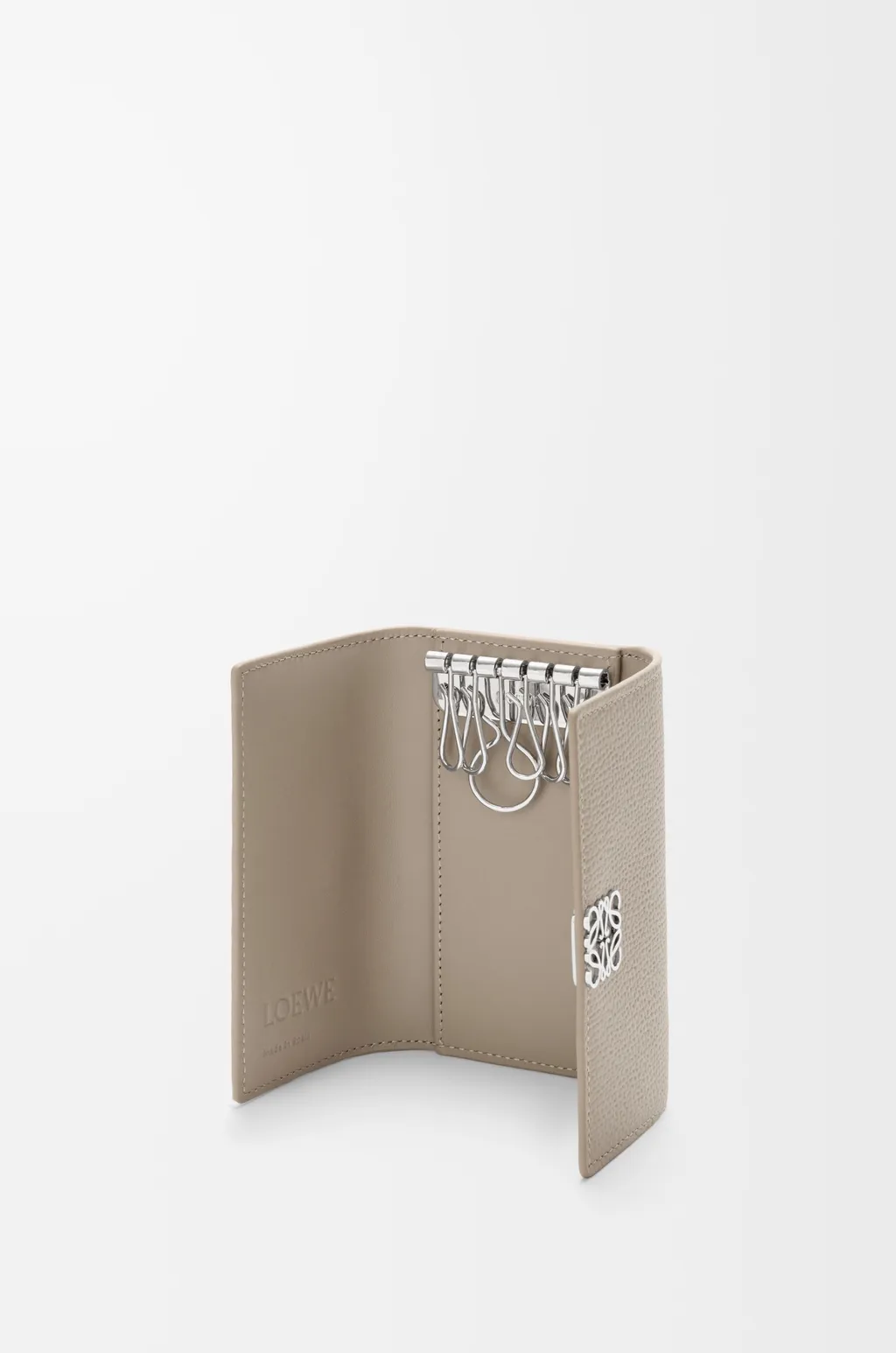Anagram Key Case In Pebble Grained Calfskin