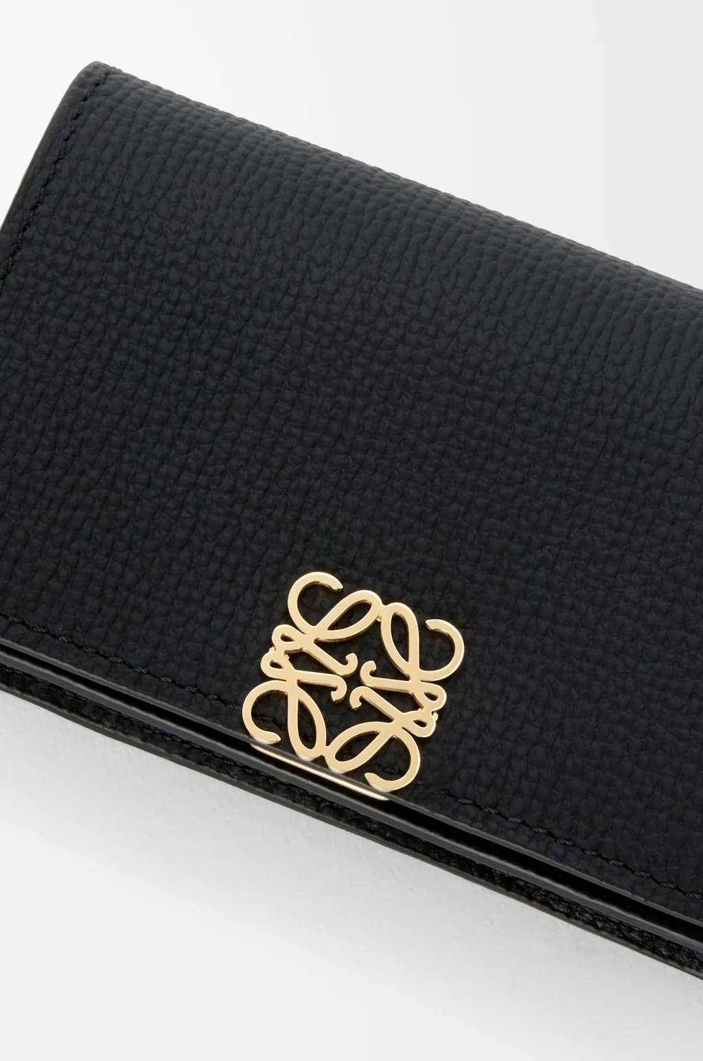 Anagram Business Cardholder In Pebble Grained Calfskin