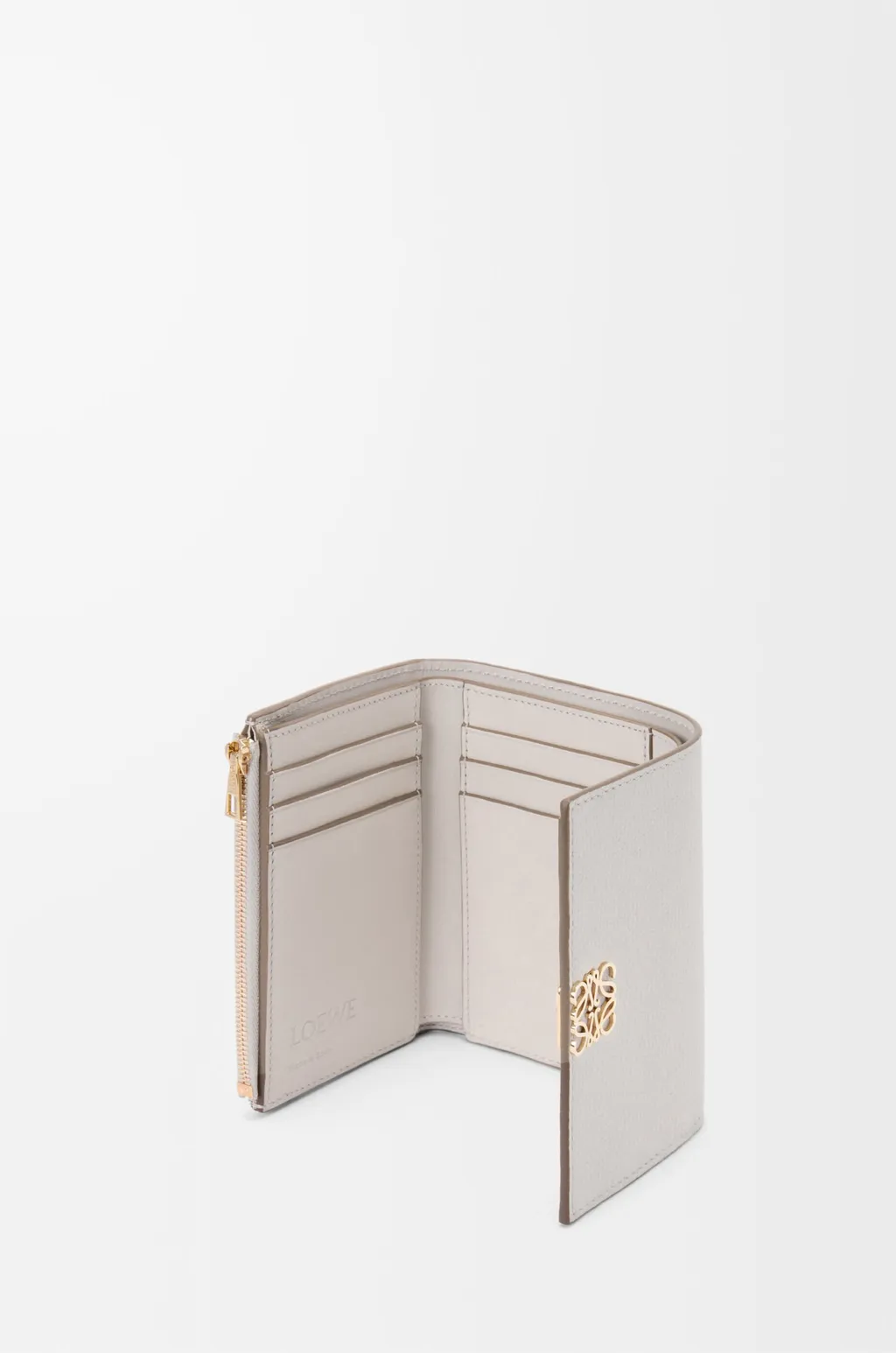 Anagram Small Vertical Wallet In Pebble Grained Calfskin