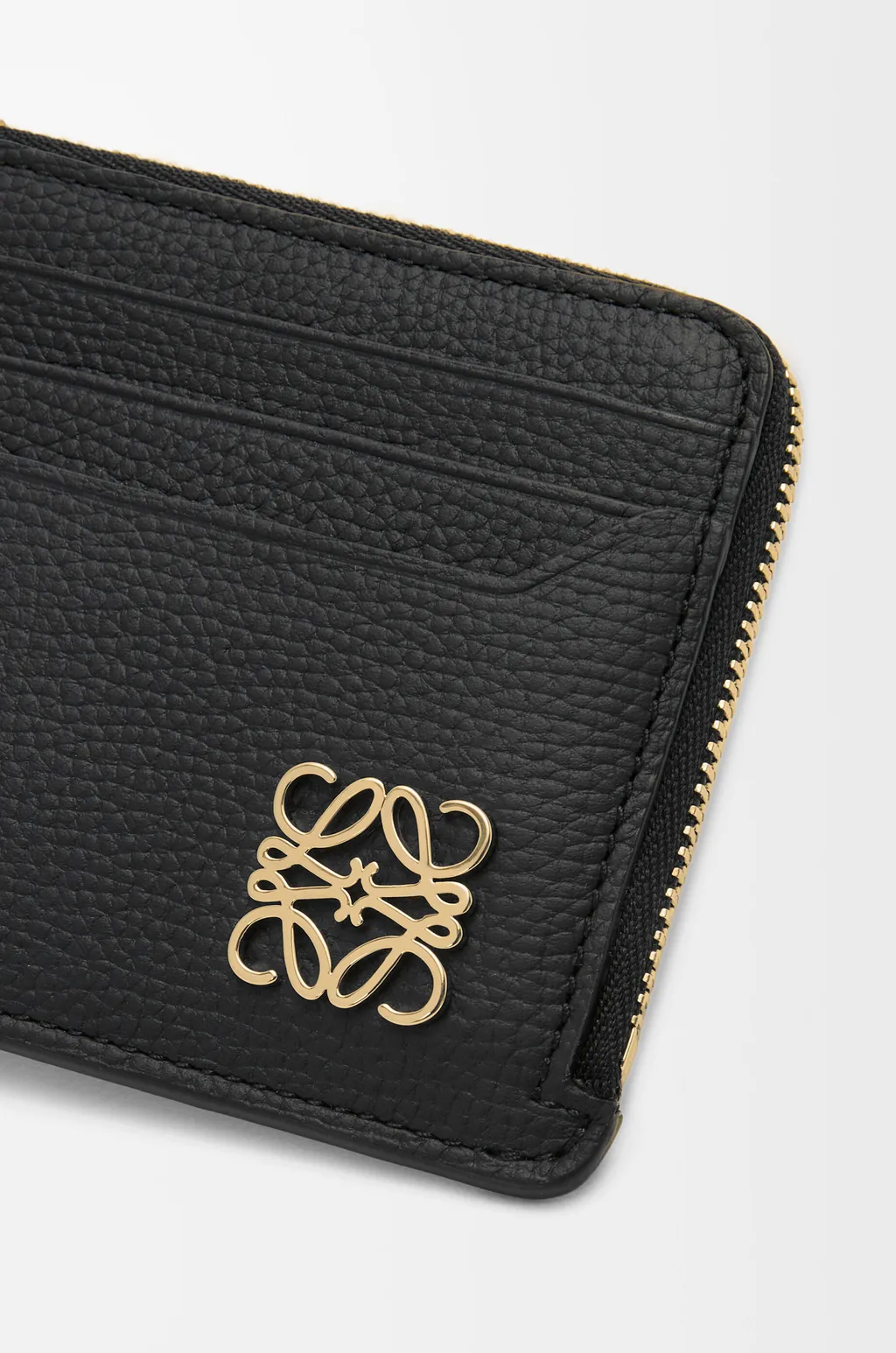 Anagram Square Coin Cardholder In Pebble Grained Calfskin