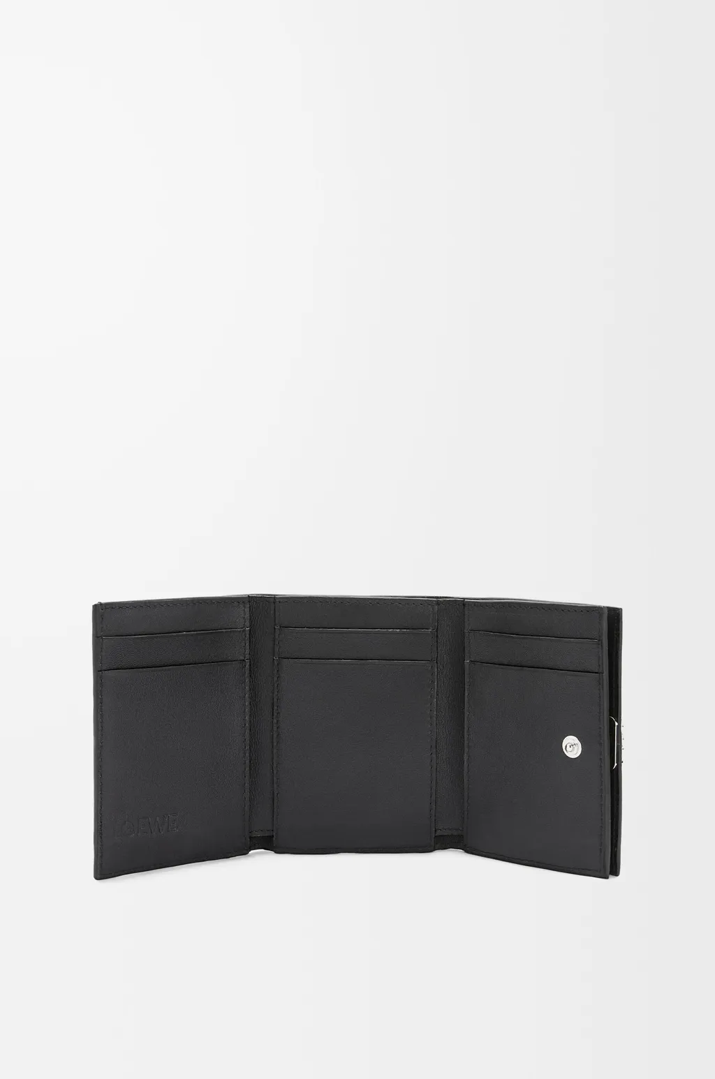 Anagram Trifold Wallet In Pebble Grained Calfskin