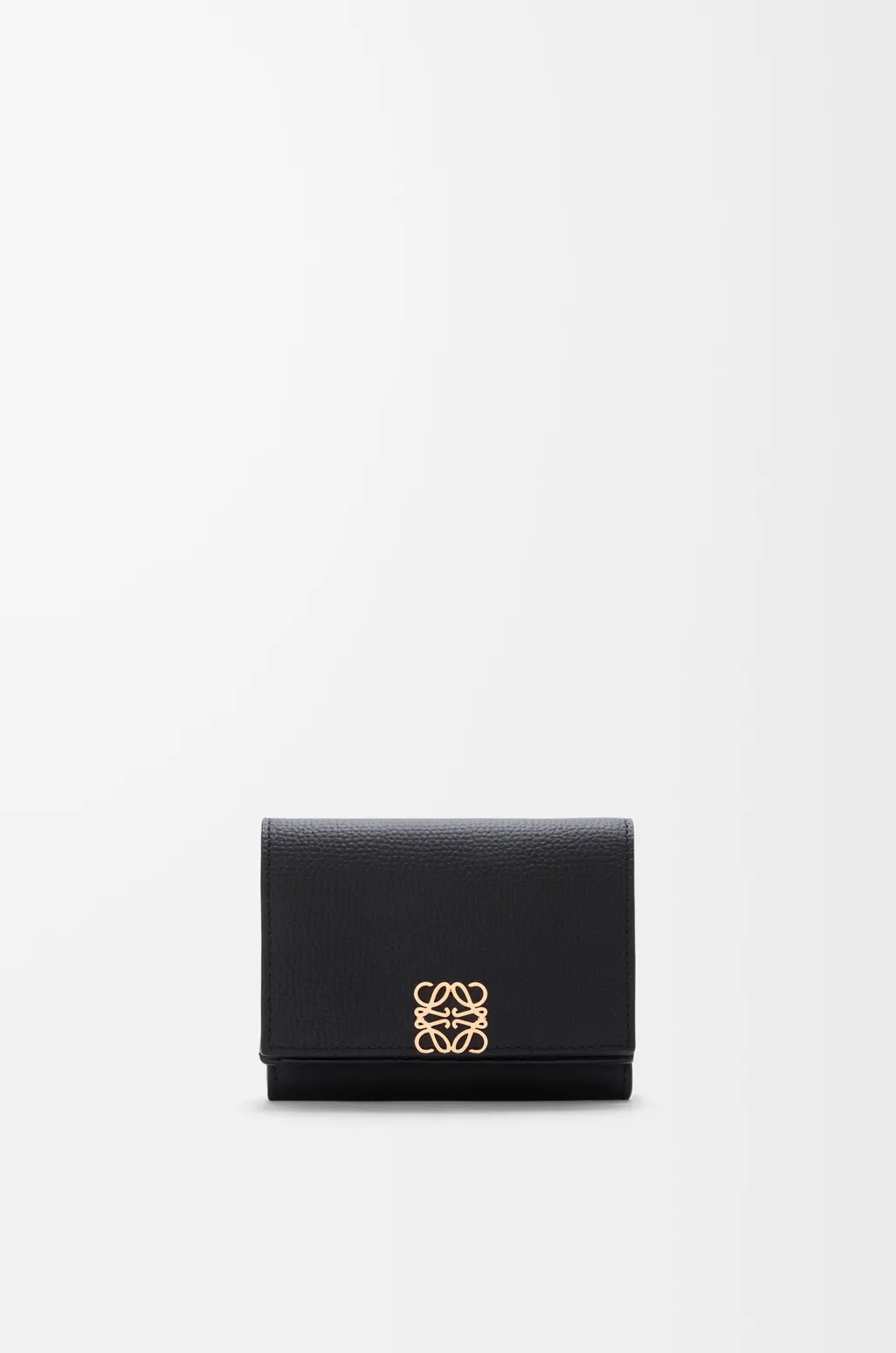 Anagram Trifold Wallet In Pebble Grained Calfskin