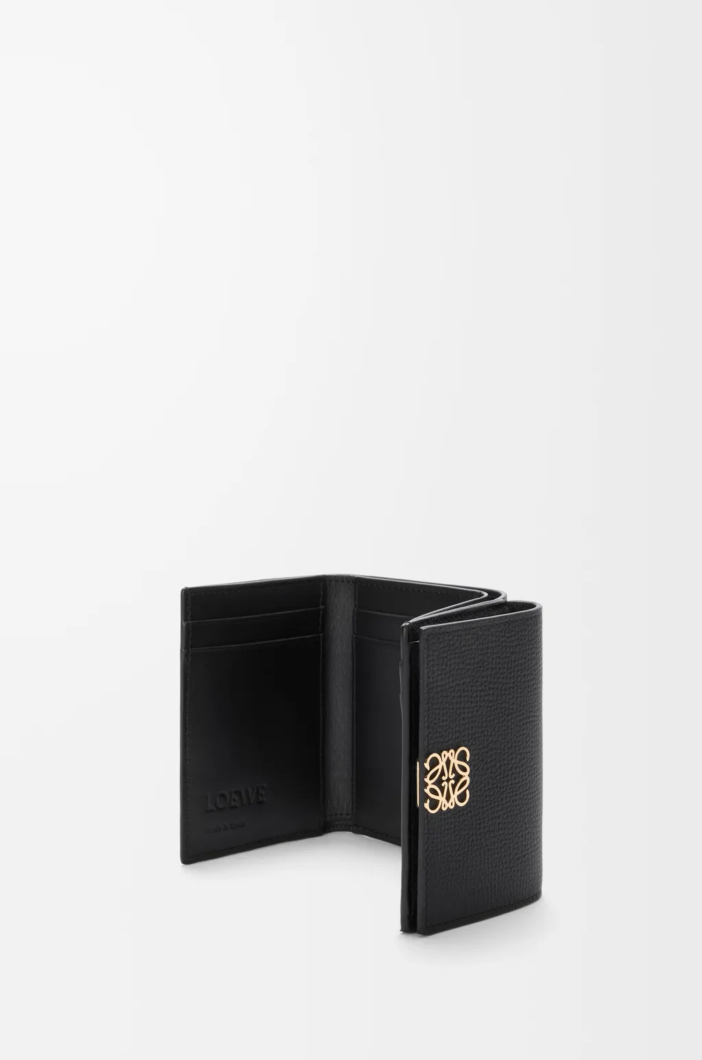 Anagram Trifold Wallet In Pebble Grained Calfskin