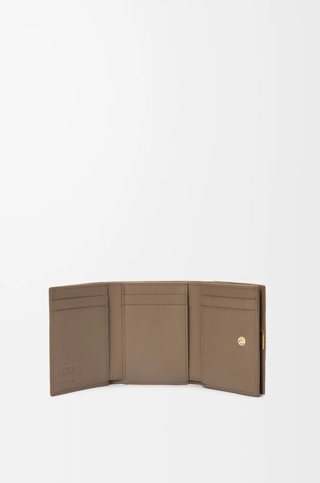 Anagram Trifold Wallet In Pebble Grained Calfskin