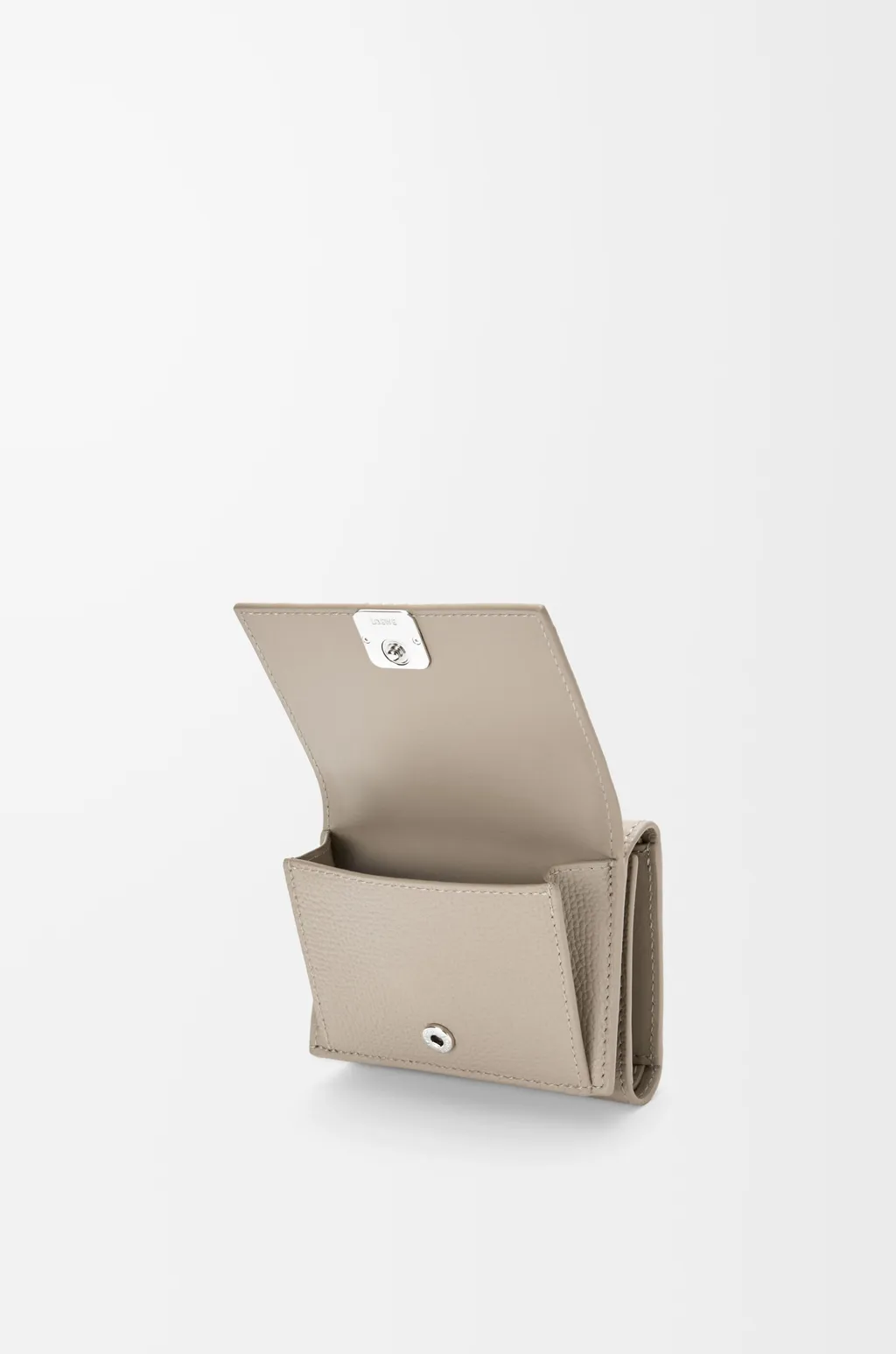 Anagram Trifold Wallet In Pebble Grained Calfskin