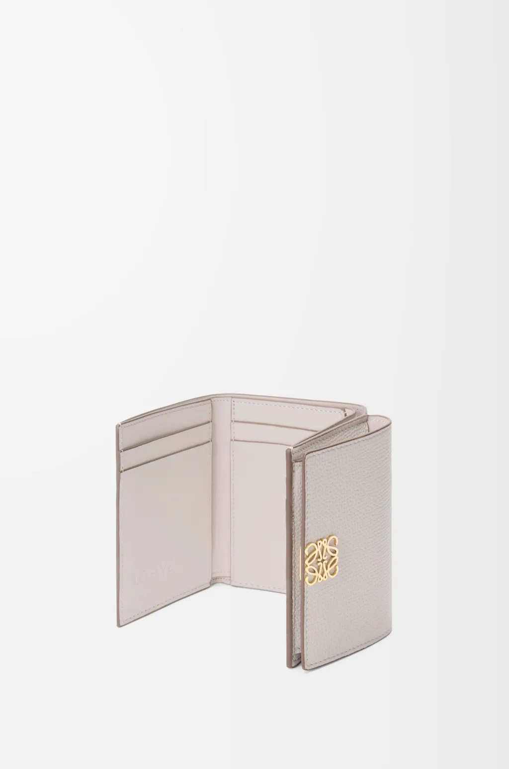Anagram Trifold Wallet In Pebble Grained Calfskin