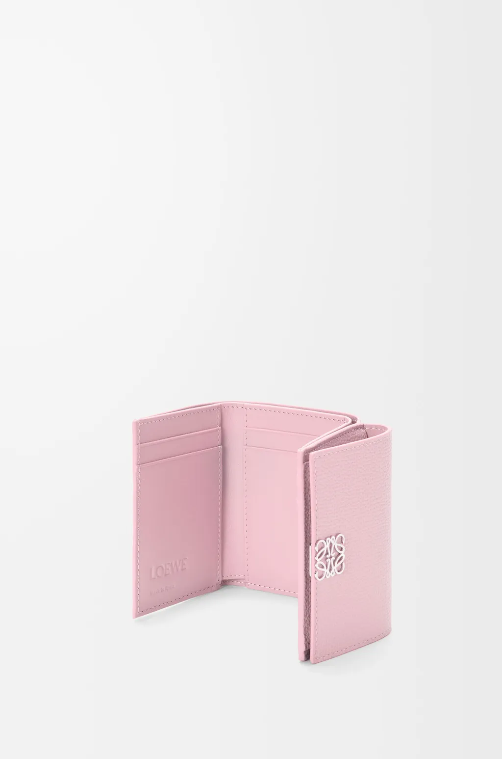 Anagram Trifold Wallet In Pebble Grained Calfskin