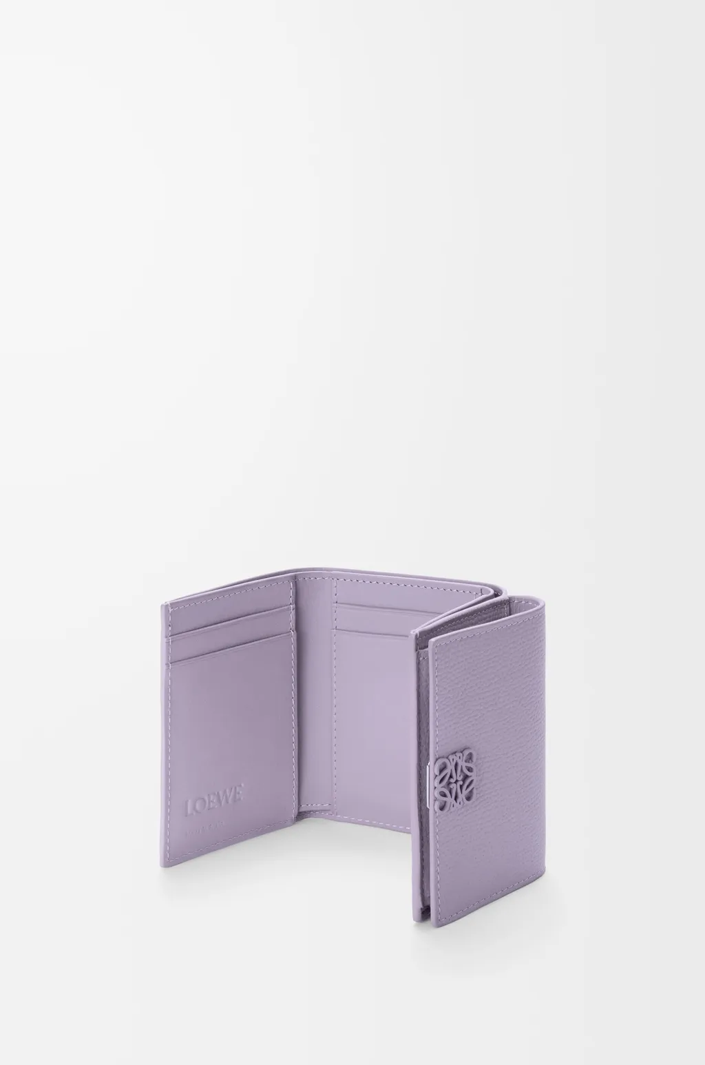 Anagram Trifold Wallet In Pebble Grained Calfskin