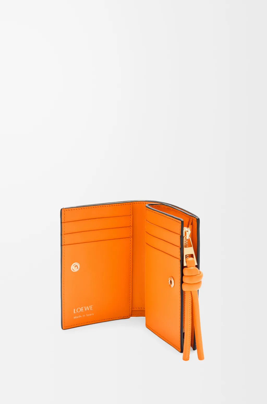 Knot Compact Wallet In Shiny Nappa Calfskin