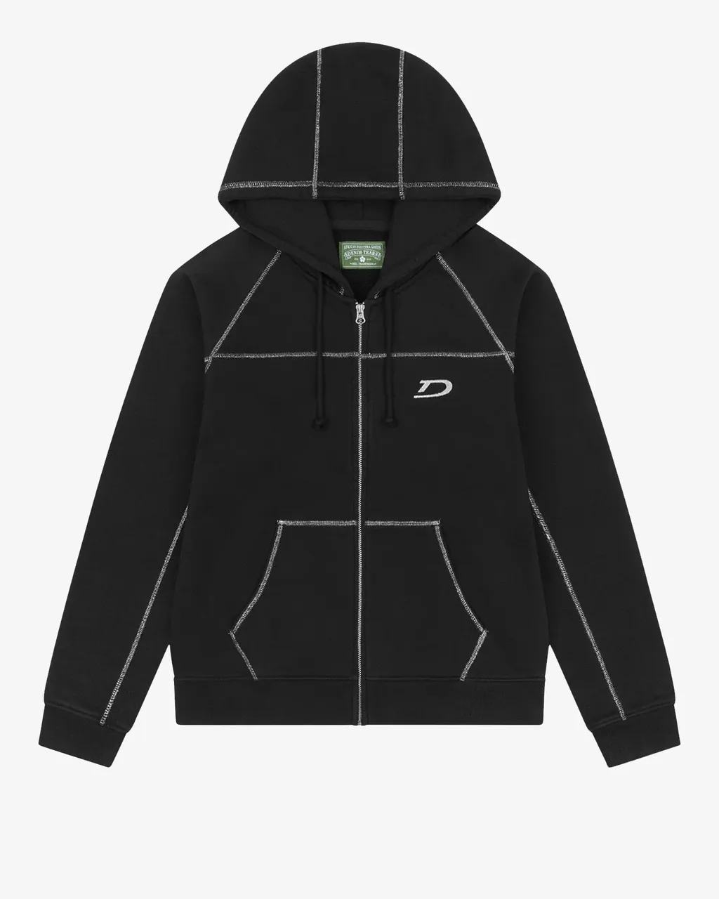Court Lines Zip Hoodie Black