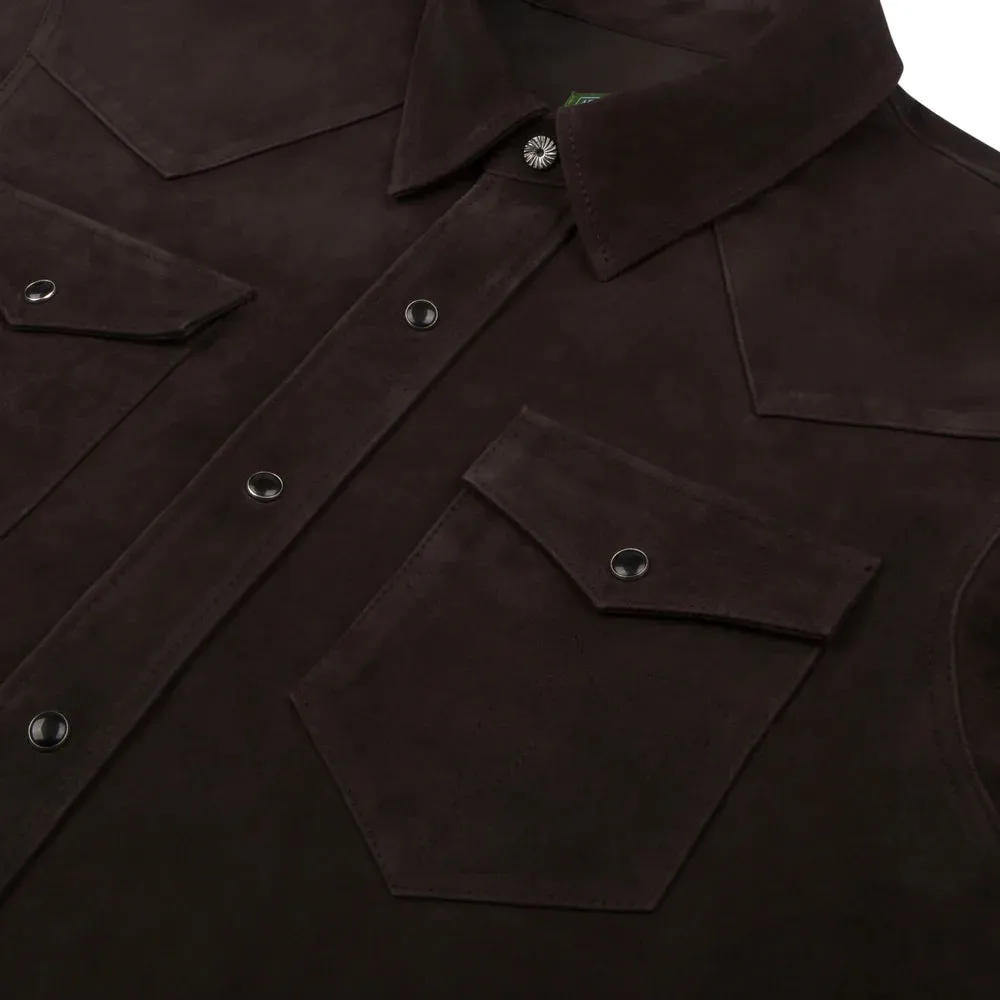 Suede Western Shirt Coffee