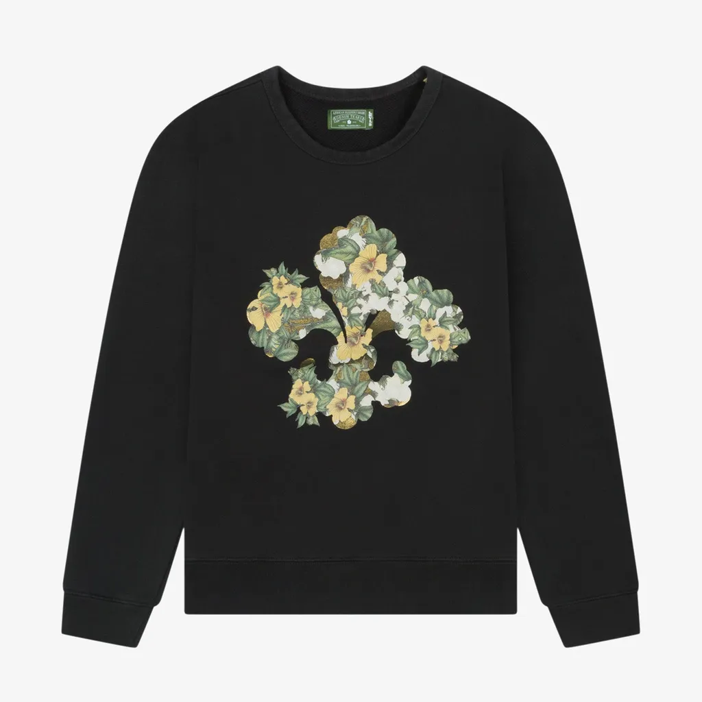 Cotton Fleur De-Lis Crewneck