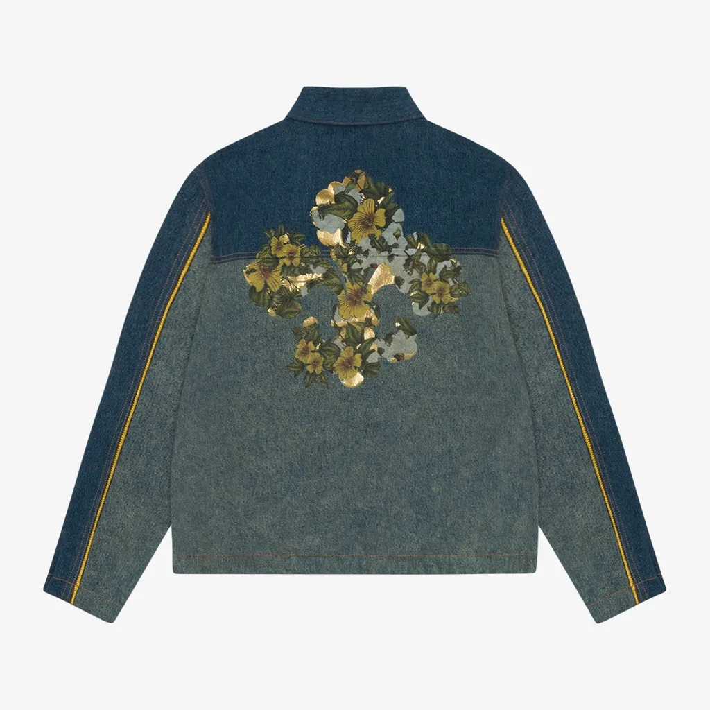 Cotton Fleur De-Lis Denim Trac