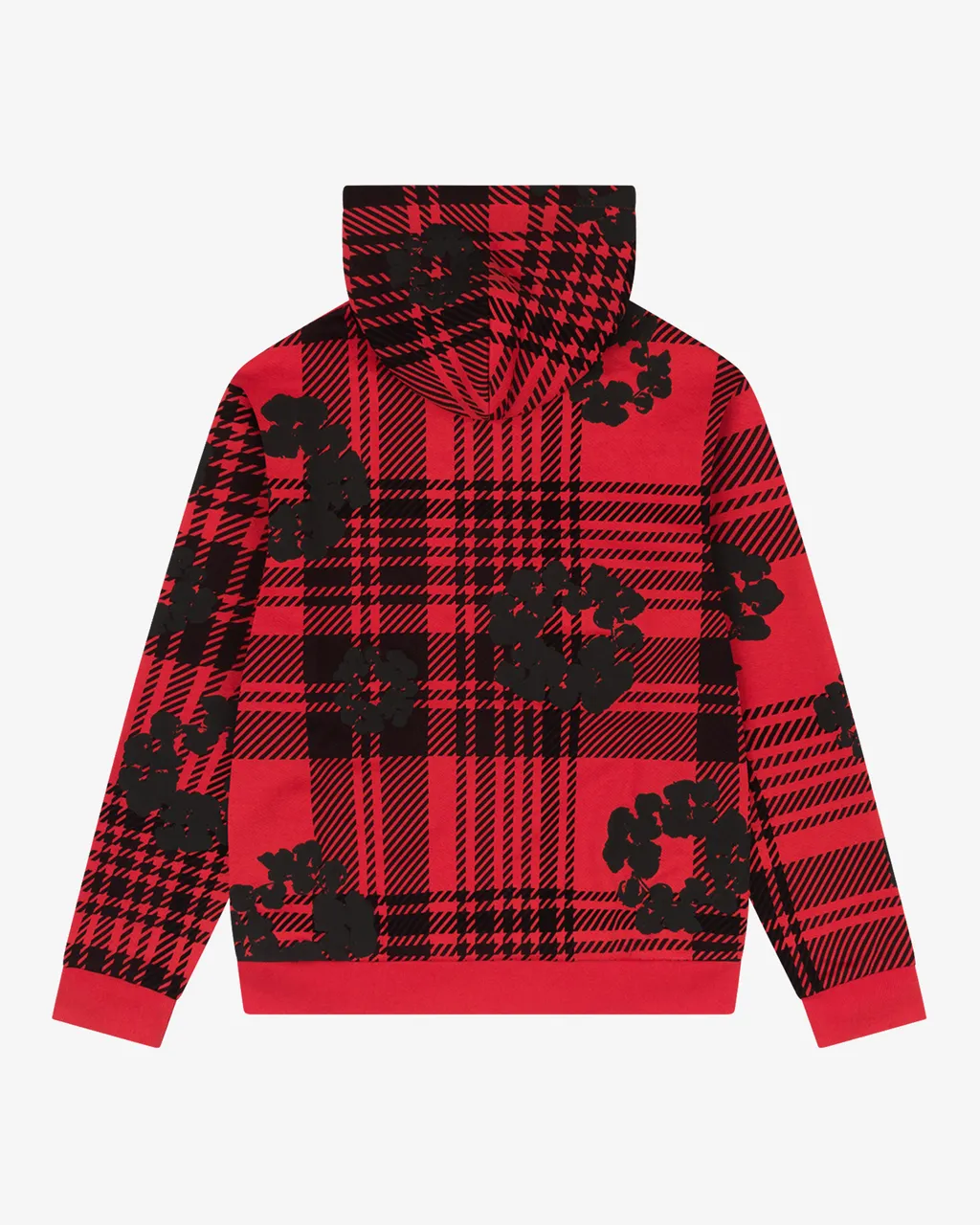 Plaid Cotton Wreath Zip Hoodie