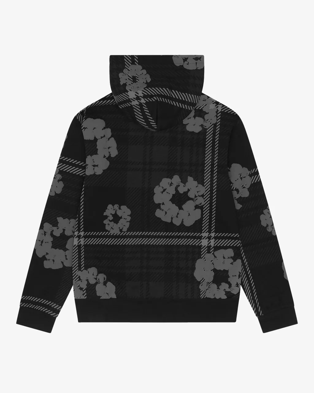 Plaid Cotton Wreath Zip Hoodie