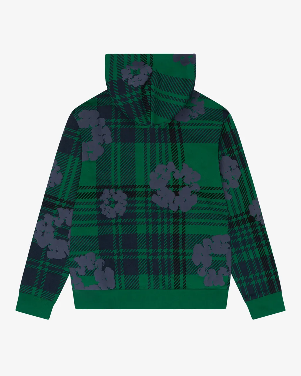 Plaid Cotton Wreath Zip Hoodie