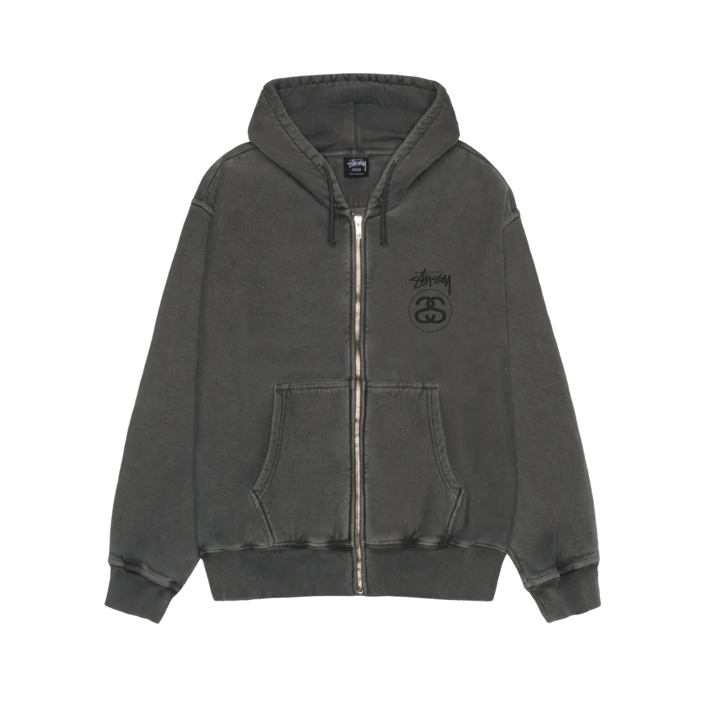 Stock Link Pig. Dyed Zip Hood