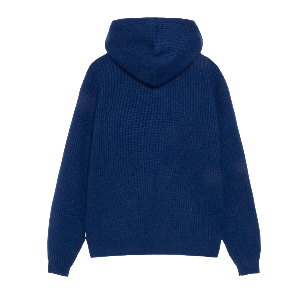 Waffle Cashmere Zip Hood