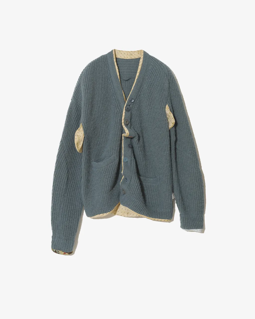 Undercover W -Half Fisherman Rib Cardigan With Side Panels-