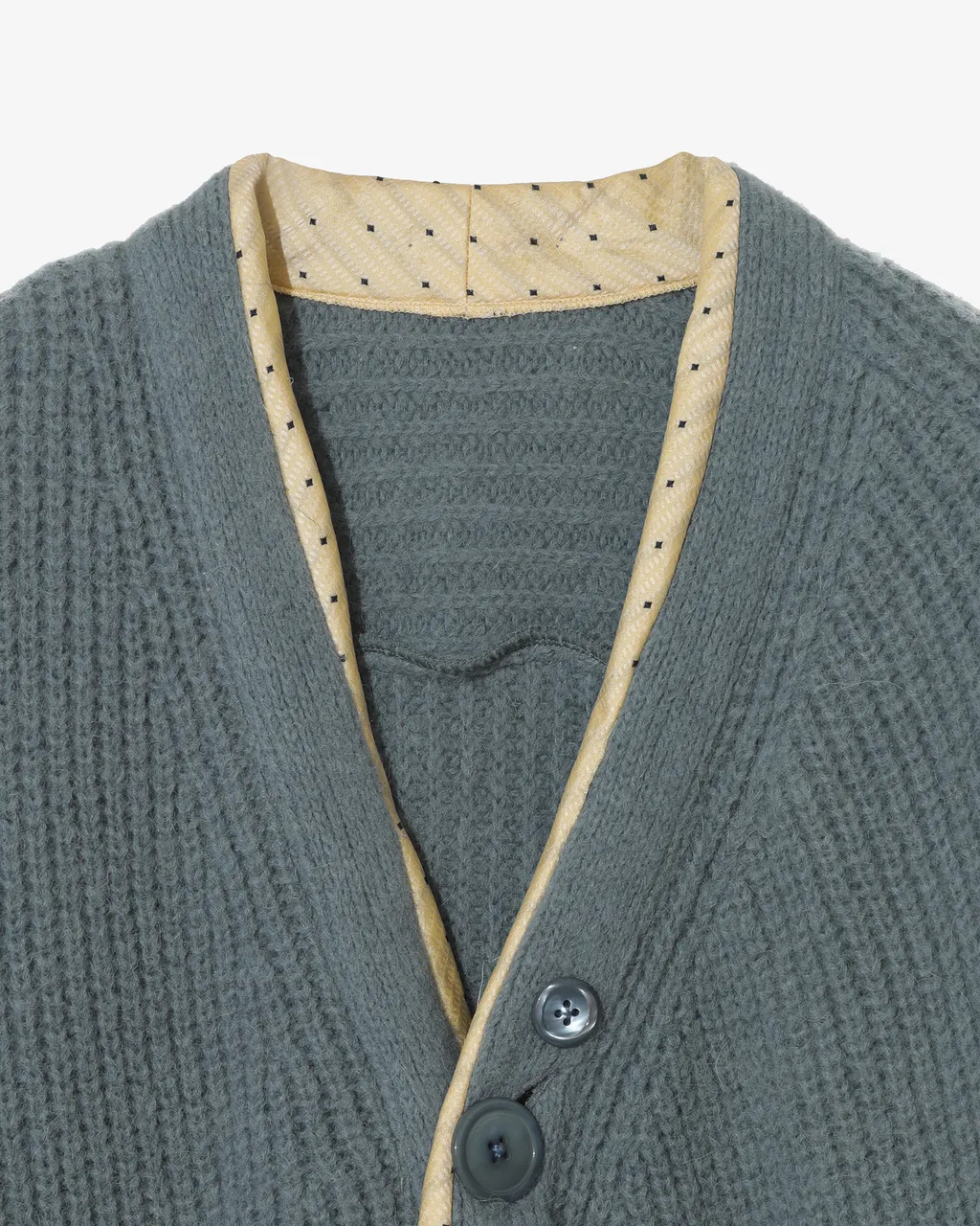 Undercover W -Half Fisherman Rib Cardigan With Side Panels-