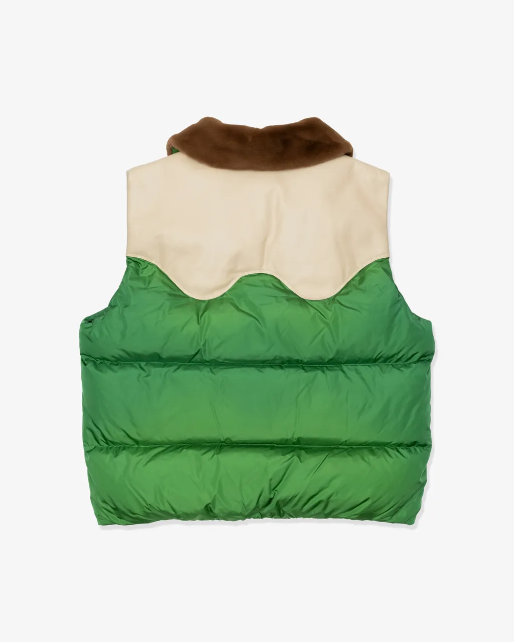 Leather Puffer Vest Lg