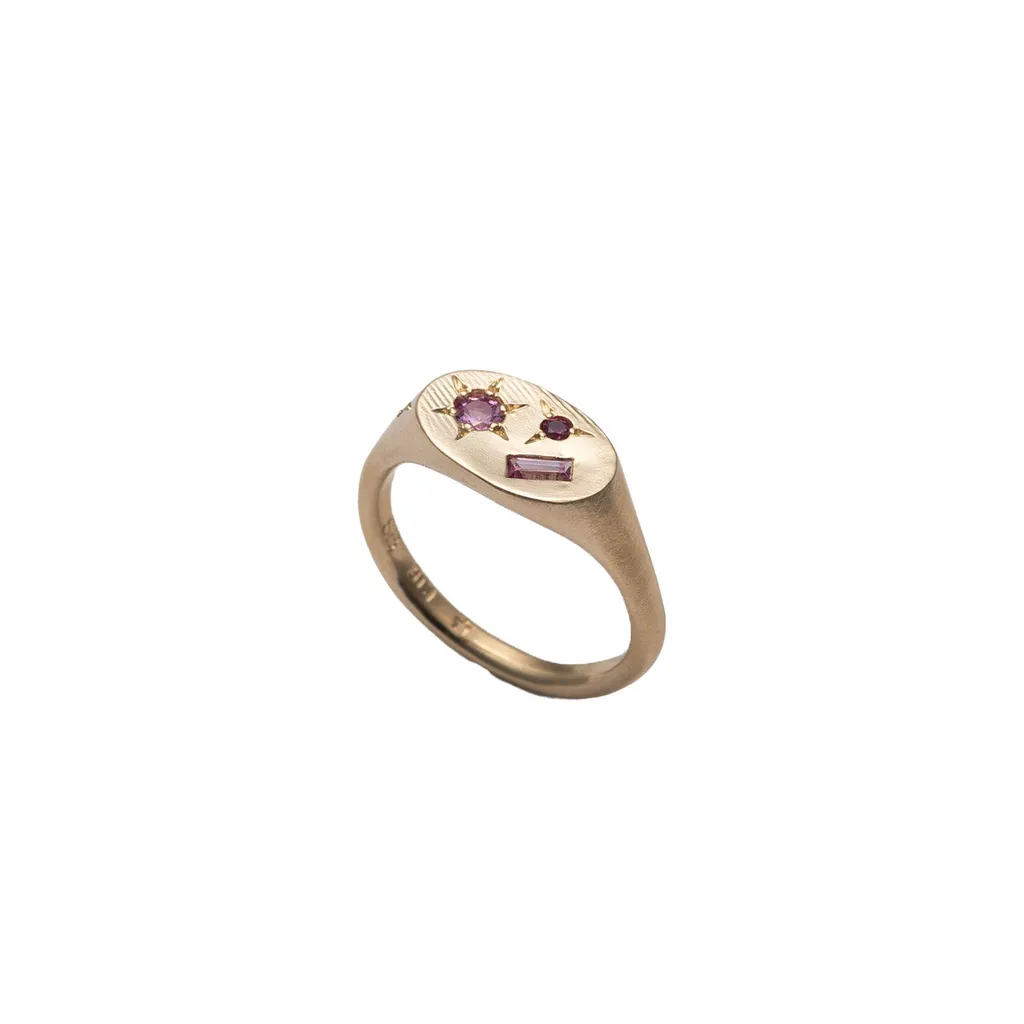 Pink Neapolitan Oval Ring