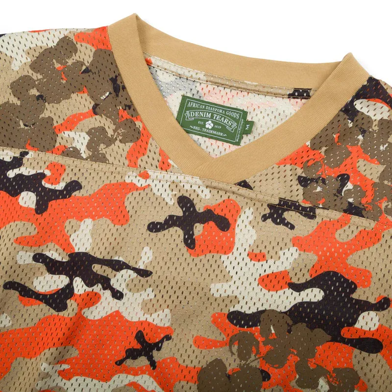 Camo Cotton Wreath Mesh Football Top