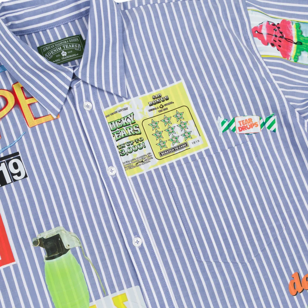 Bodega Button Up Blue Multi