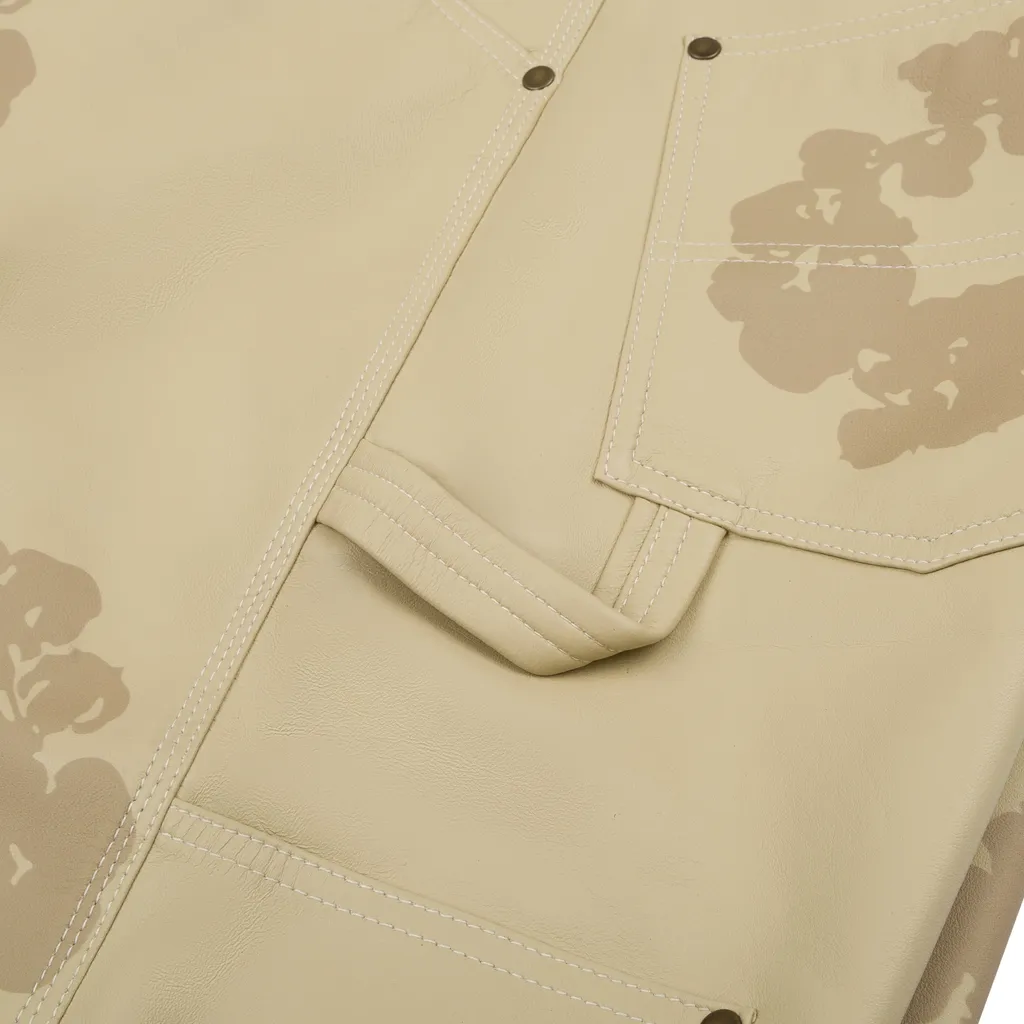 Cotton Wreath Leather Pants