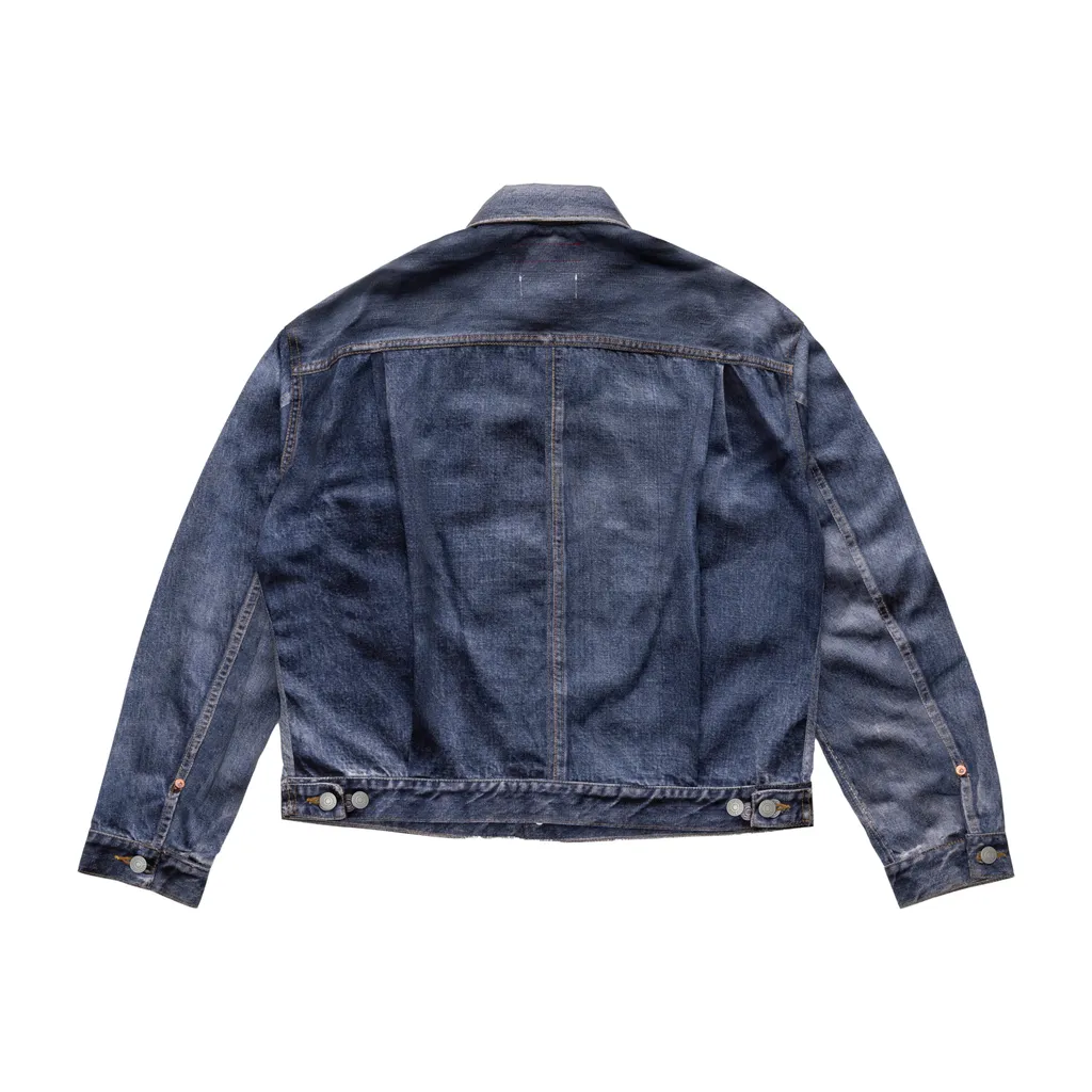 Nylon Twill Inkjet Print Denim Jacket