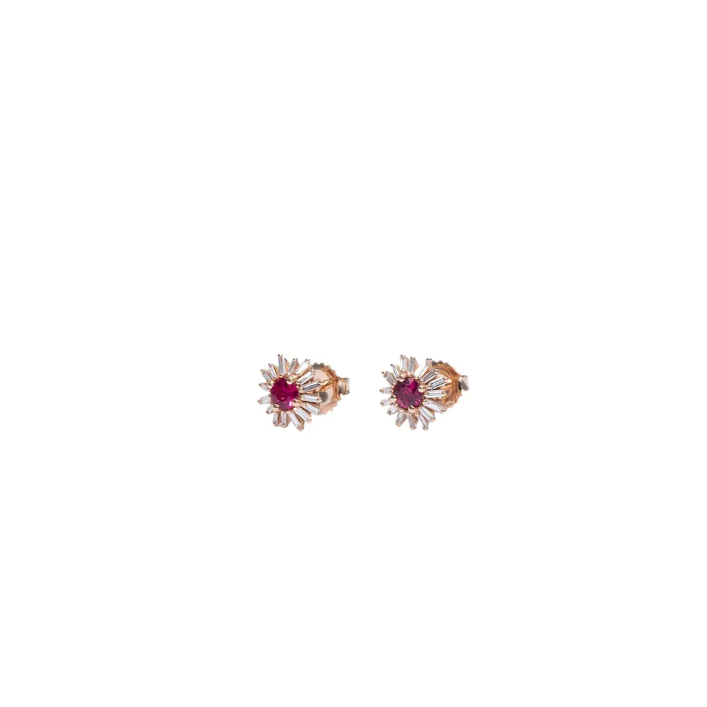 Ooak Ruby Studs
