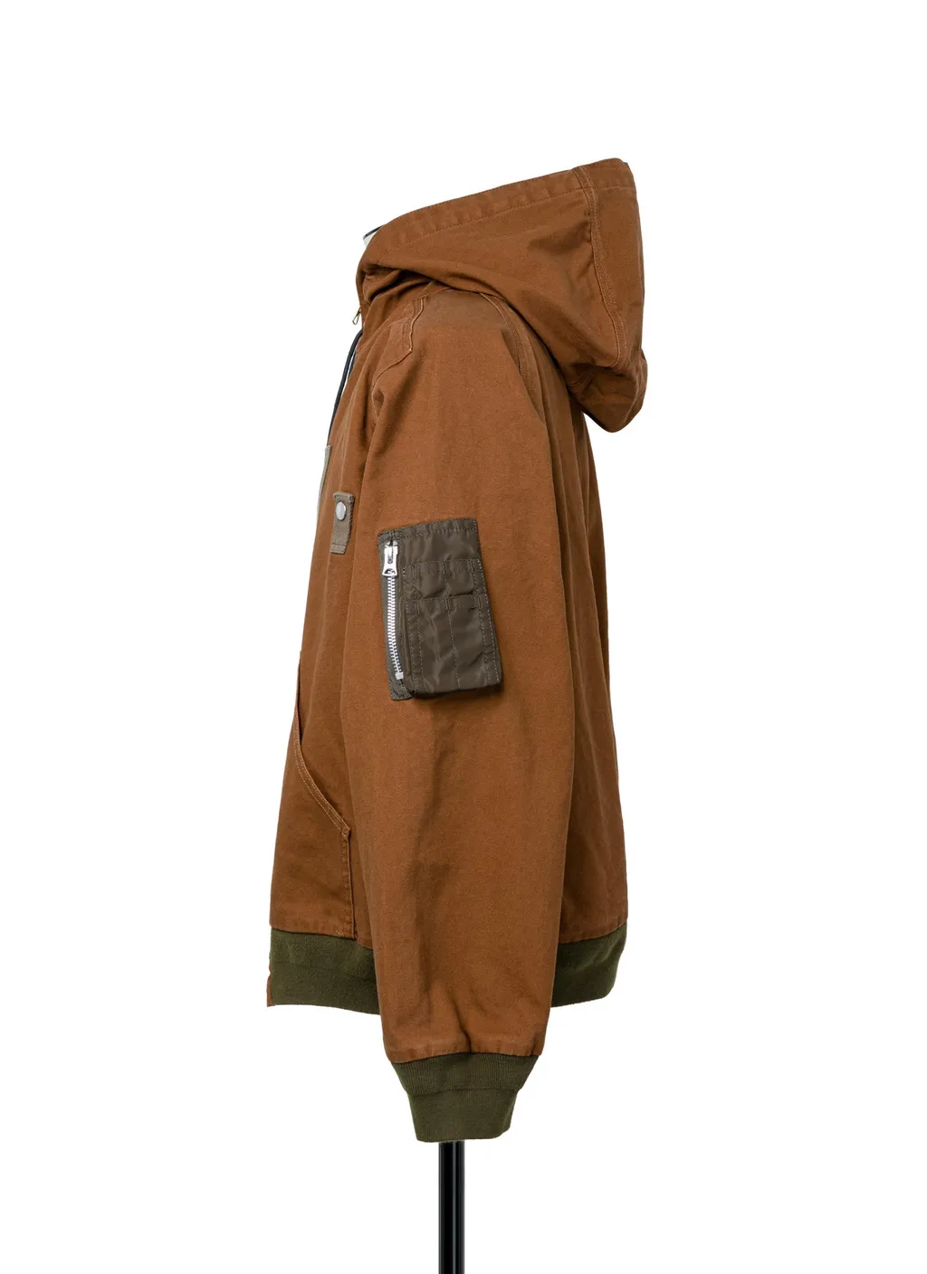 Sacai X Carhartt Wip Logo Patch Zip-Up Hooded Bomber Jacket