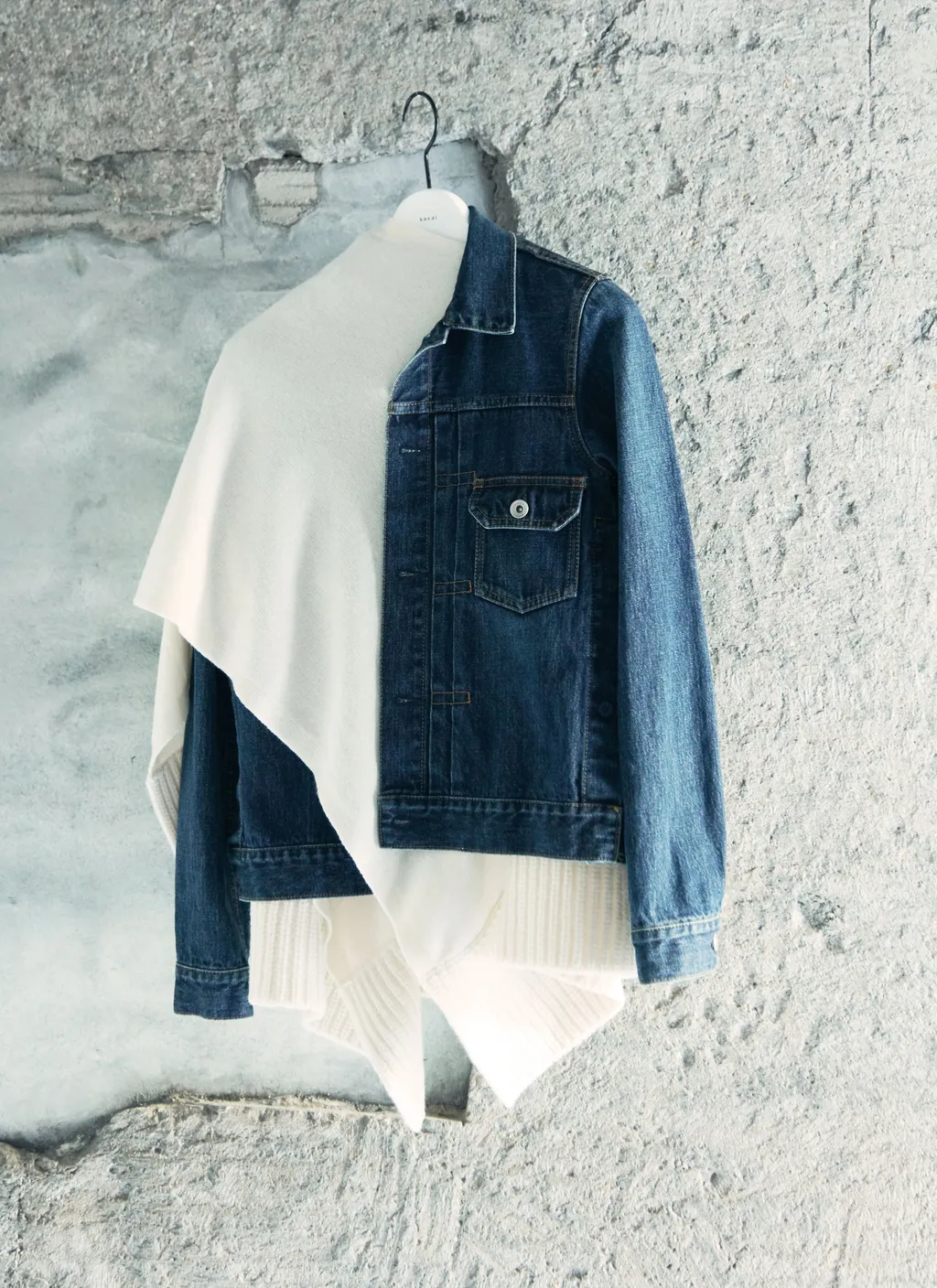 Denim X Wool Knit Jacket