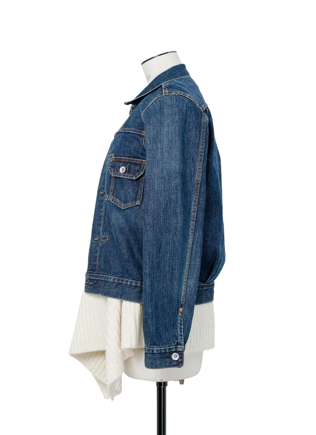 Denim X Wool Knit Jacket