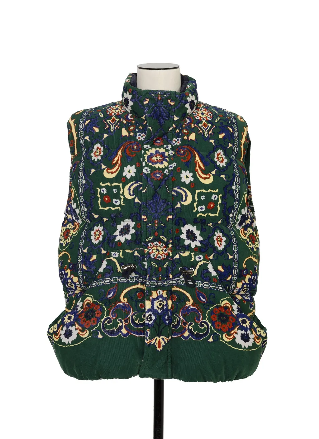 Floral Print Corduroy Vest