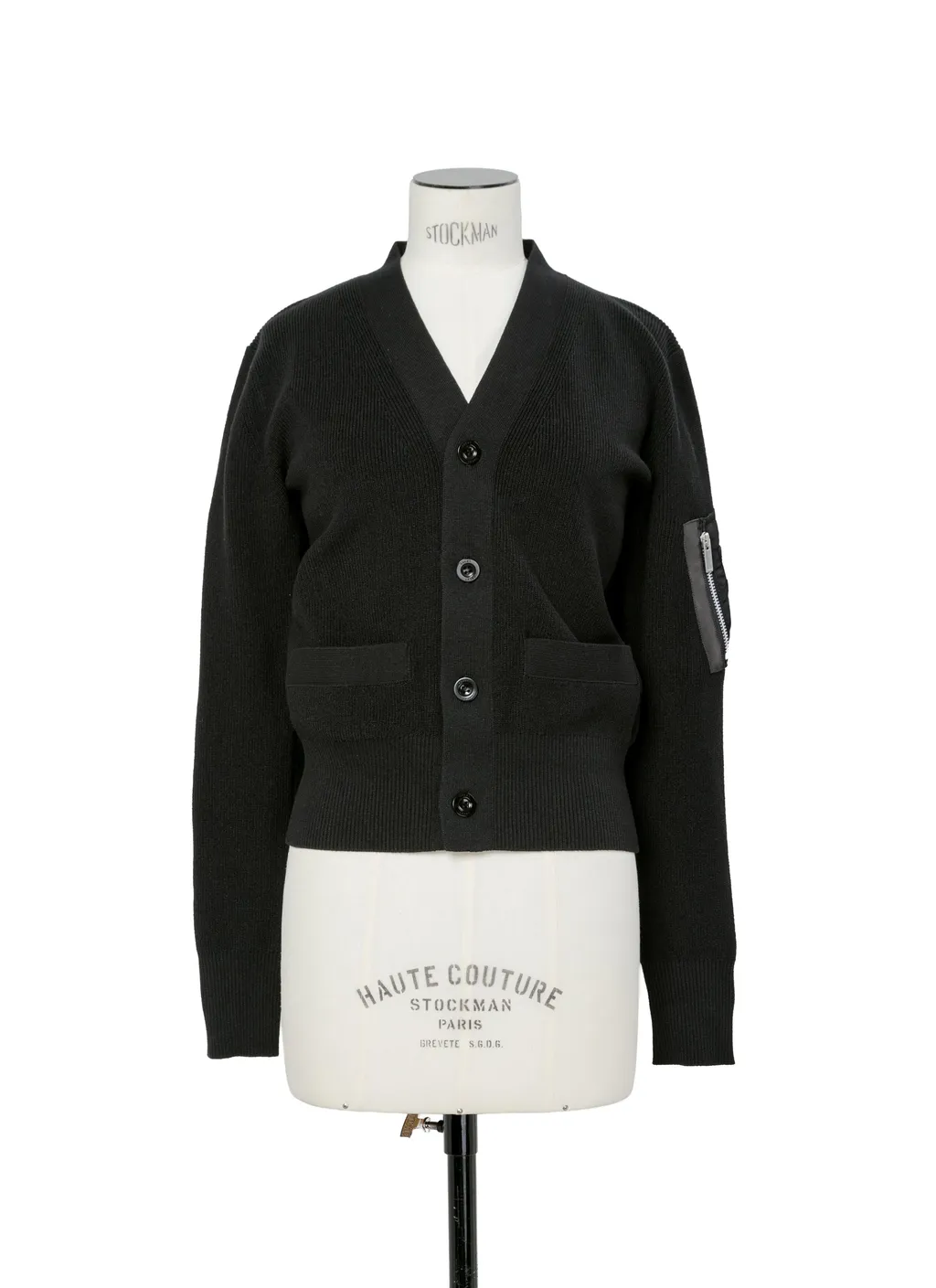 Nylon Twill X Cotton Knit Cardigan