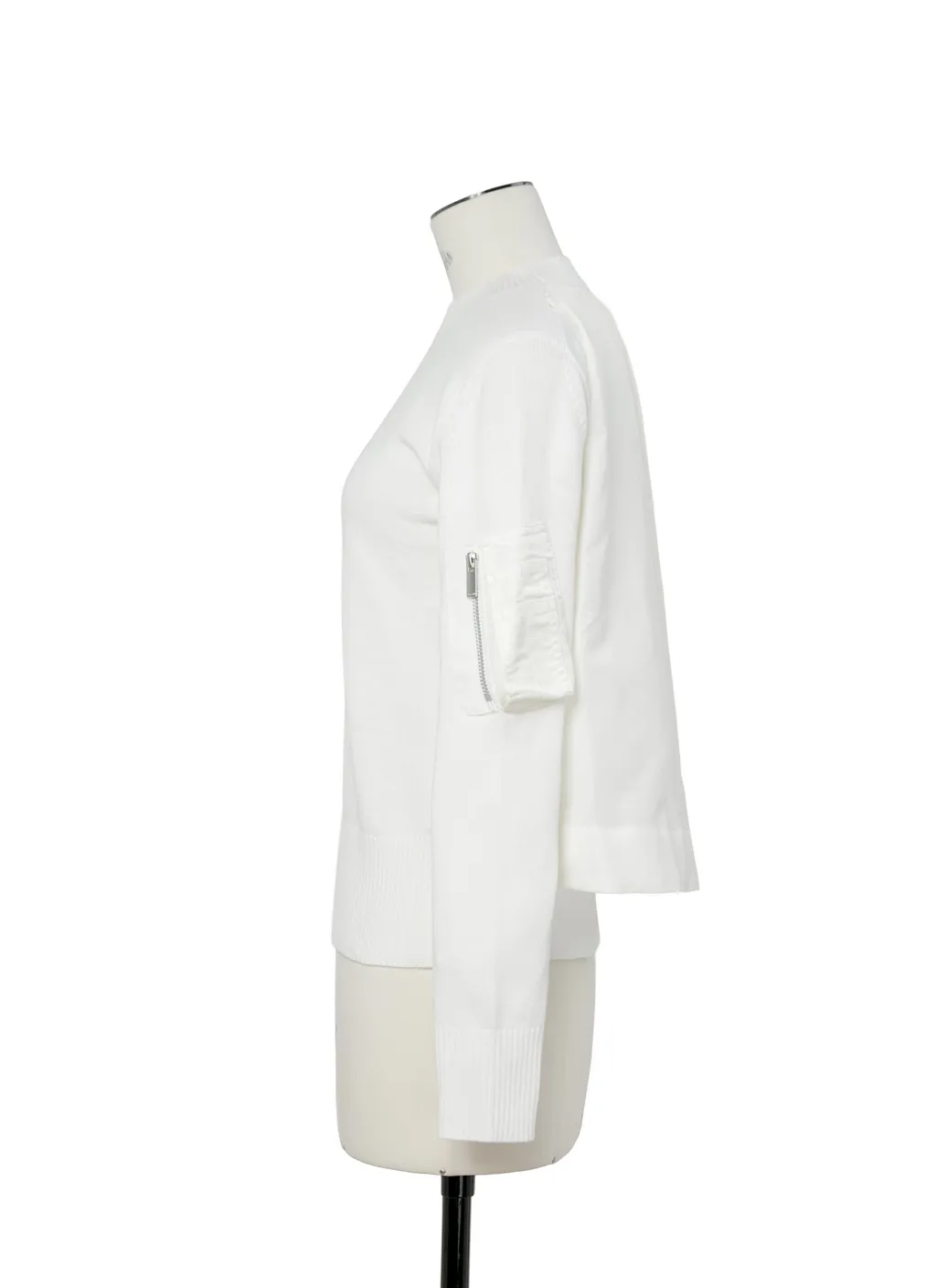 Nylon Twill X Cotton Knit Pullover