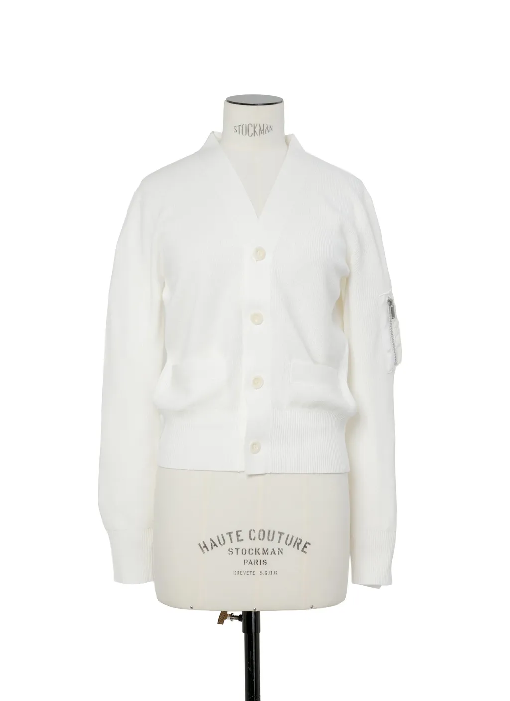 Nylon Twill X Cotton Knit Cardigan