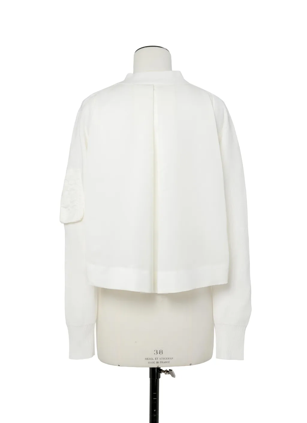 Nylon Twill X Cotton Knit Cardigan