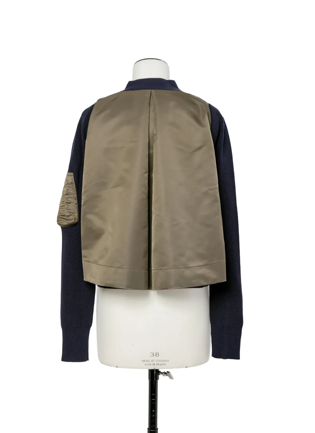 Nylon Twill X Cotton Knit Cardigan
