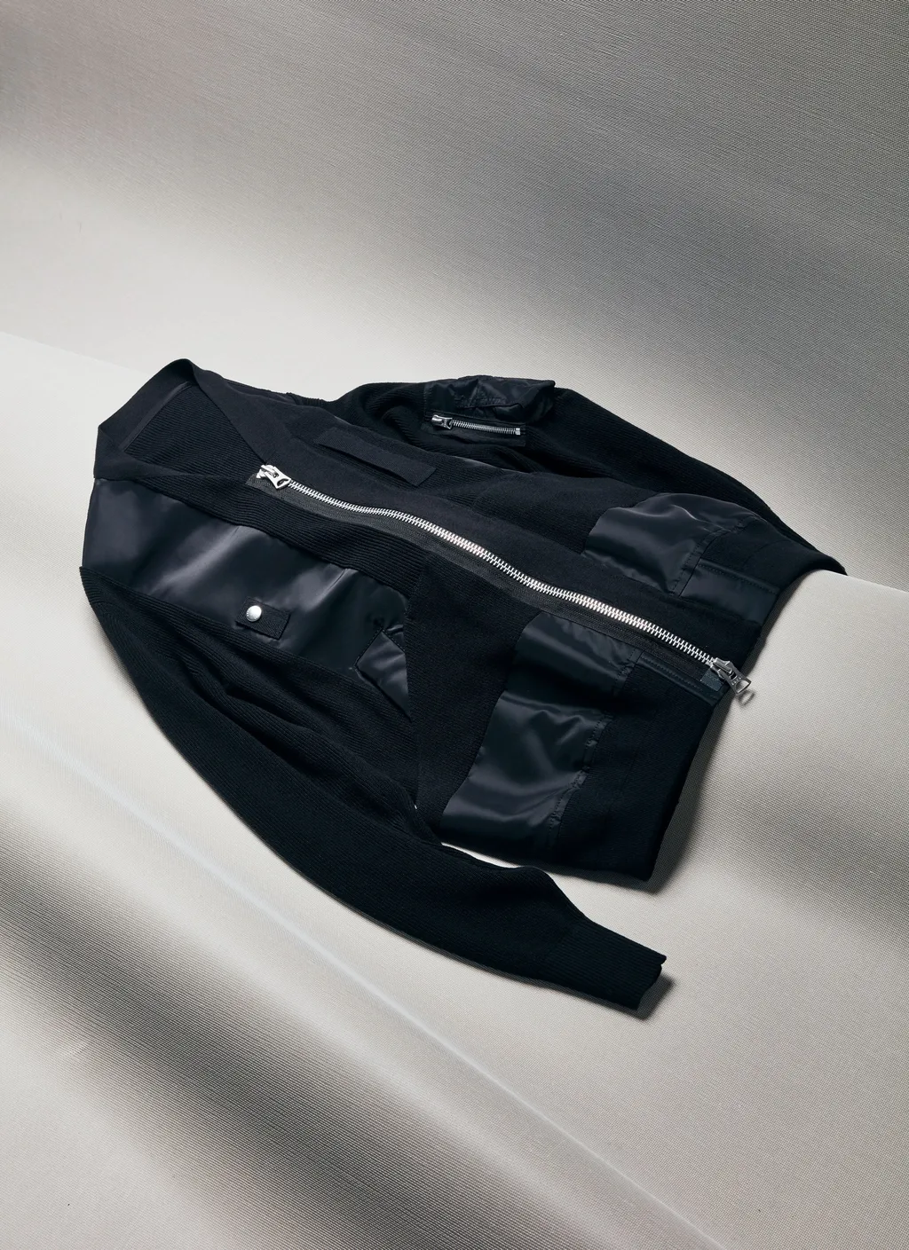 Nylon Twill X Knit Blouson