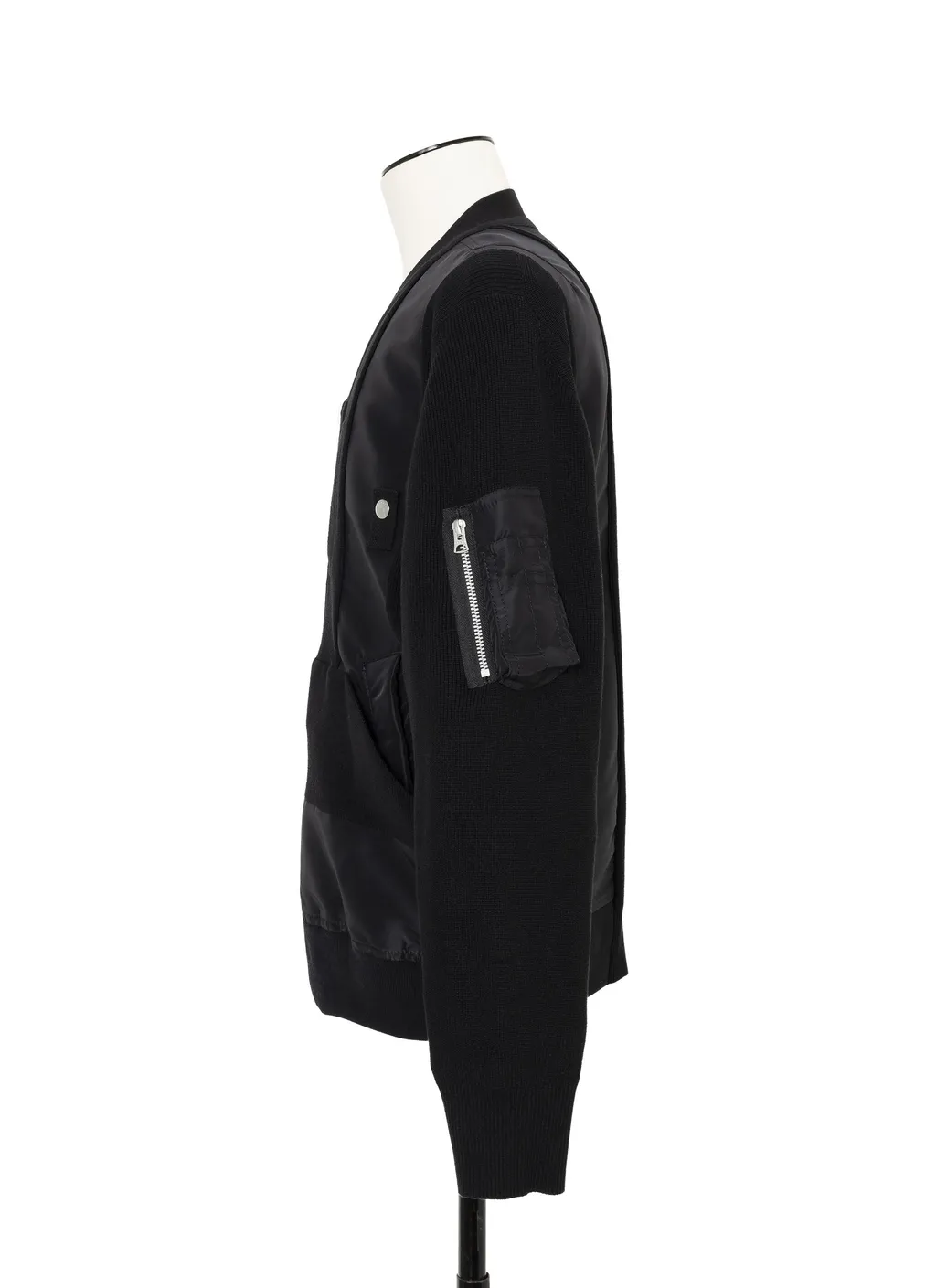 Nylon Twill X Knit Blouson