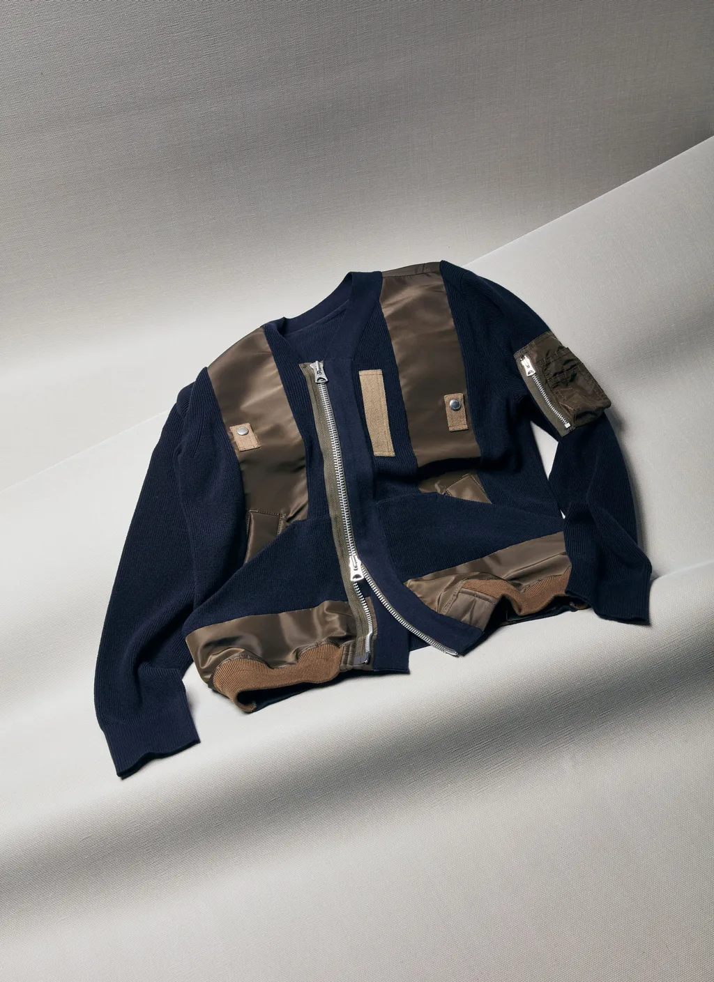 Nylon Twill X Knit Blouson