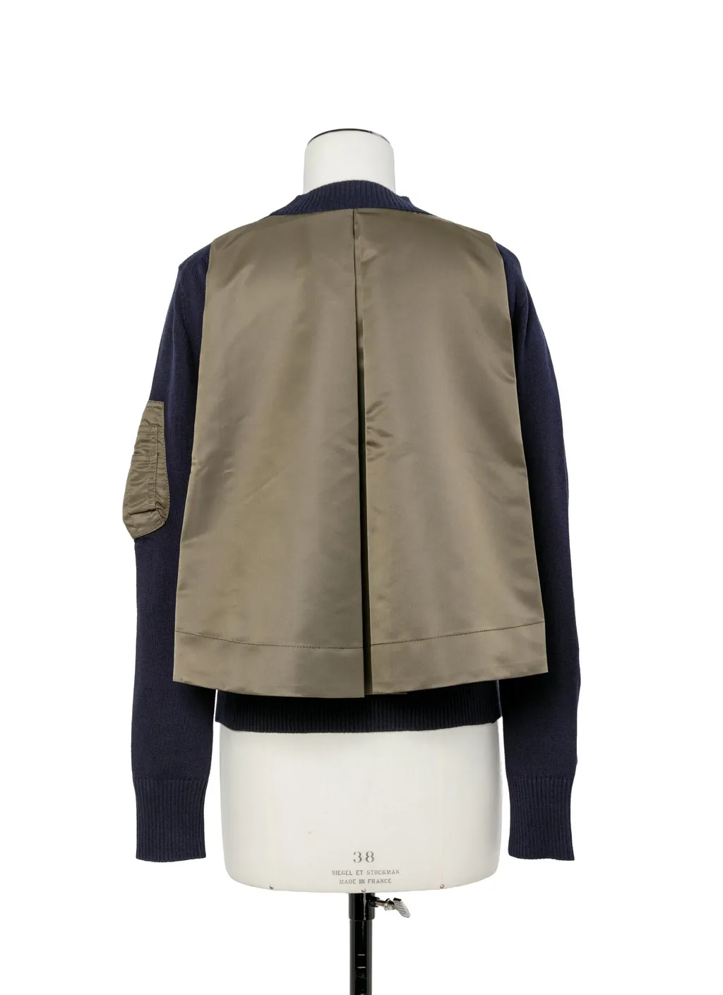 Nylon Twill X Cotton Knit Pullover