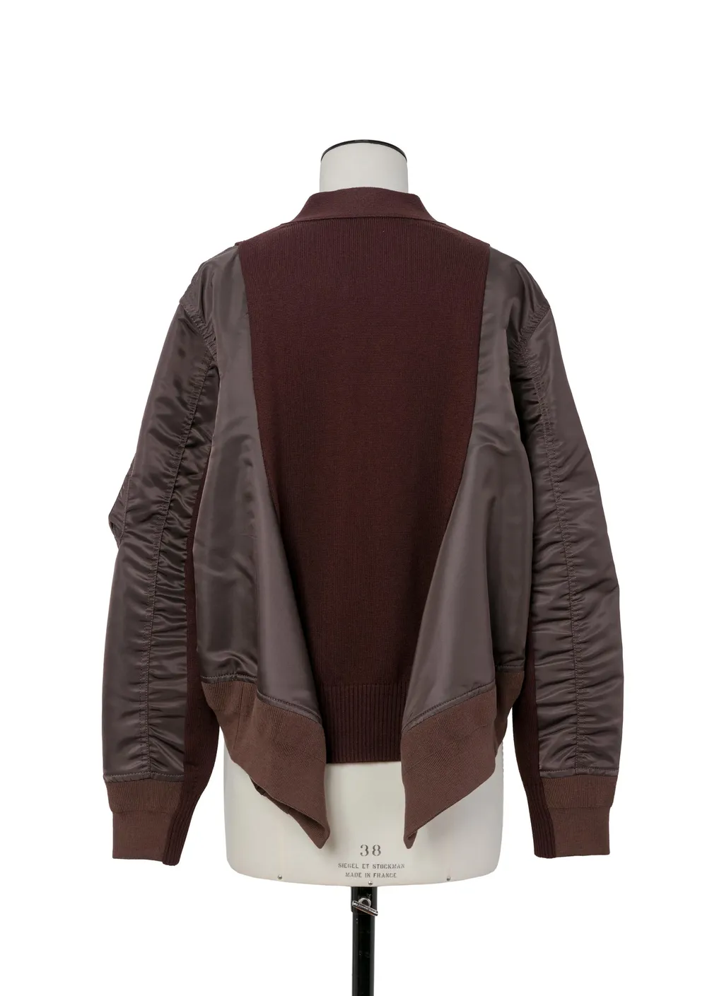 Nylon Twill X Knit Cardigan
