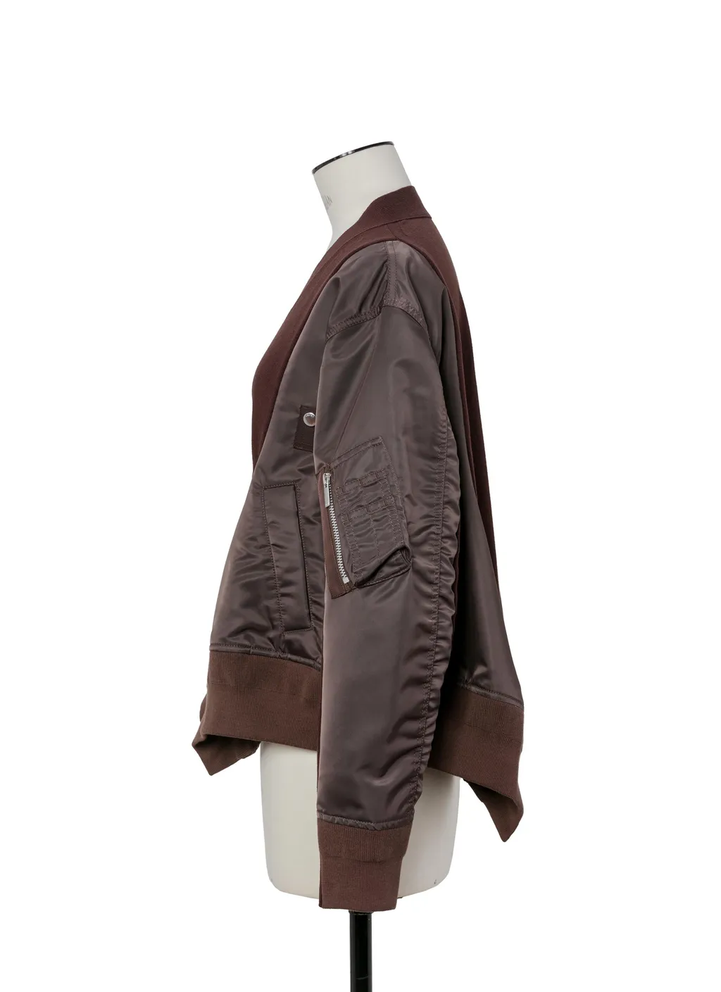 Nylon Twill X Knit Cardigan