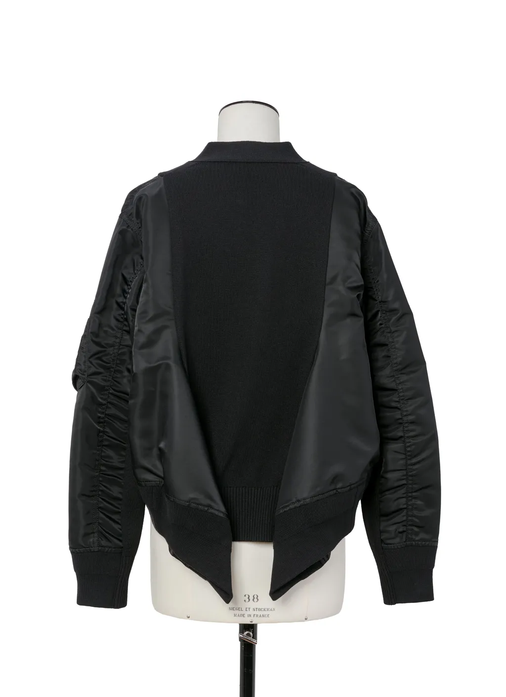 Nylon Twill X Knit Cardigan