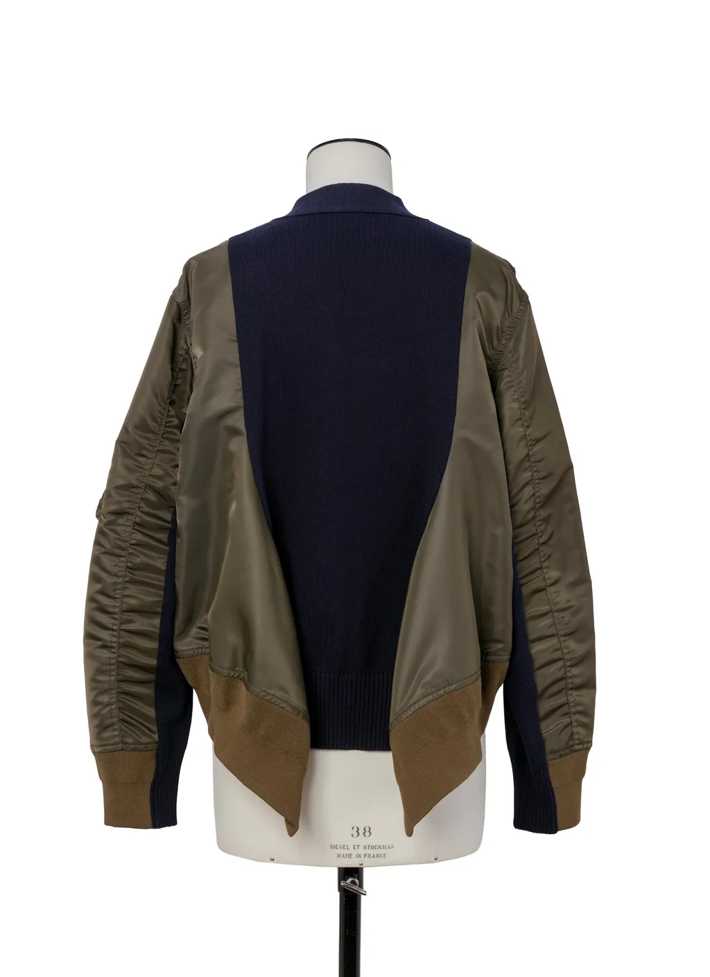 Nylon Twill X Knit Cardigan
